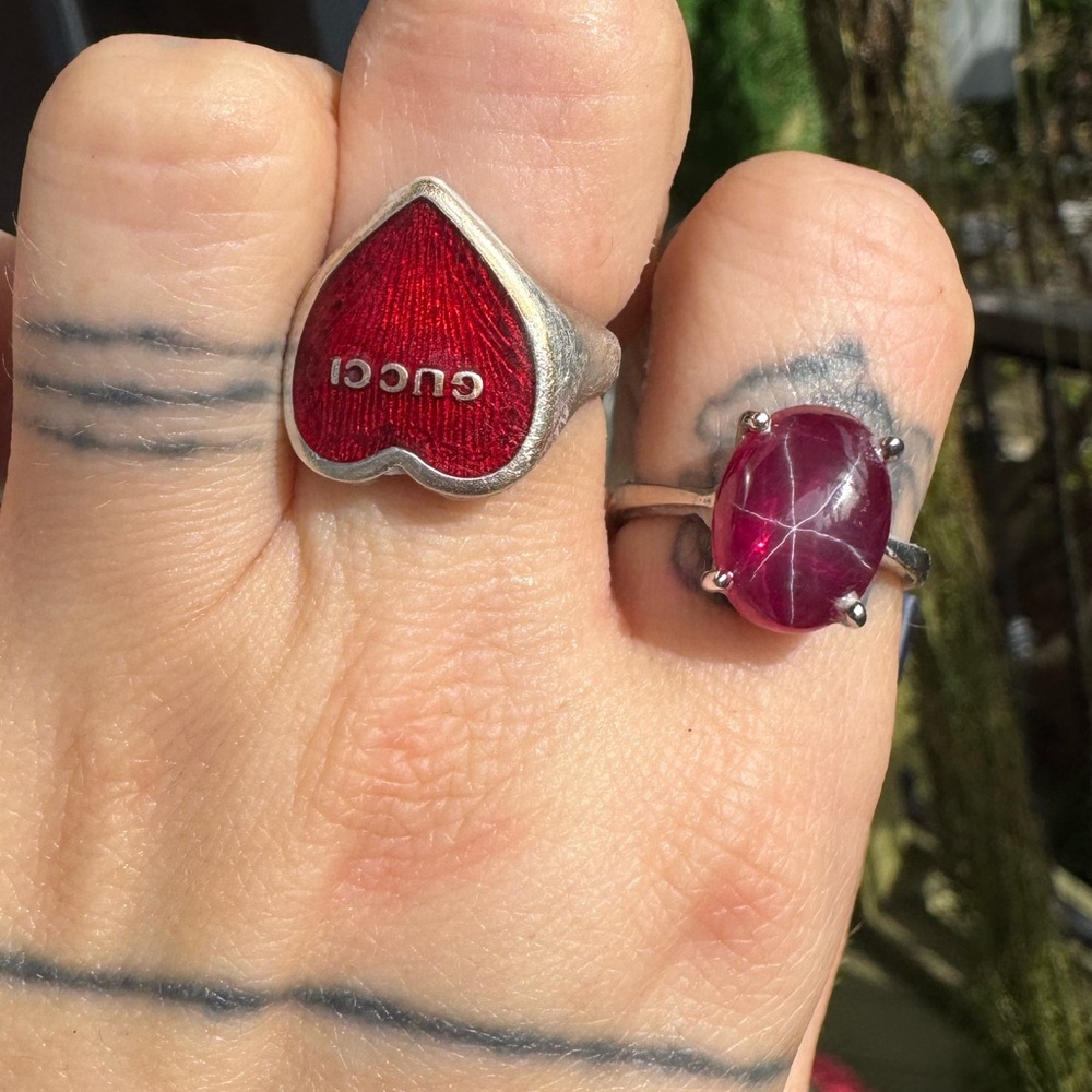 Aaa Quality Star Ruby Ring Sterling Silver Pink S… - image 6